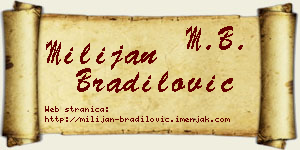 Milijan Bradilović vizit kartica
